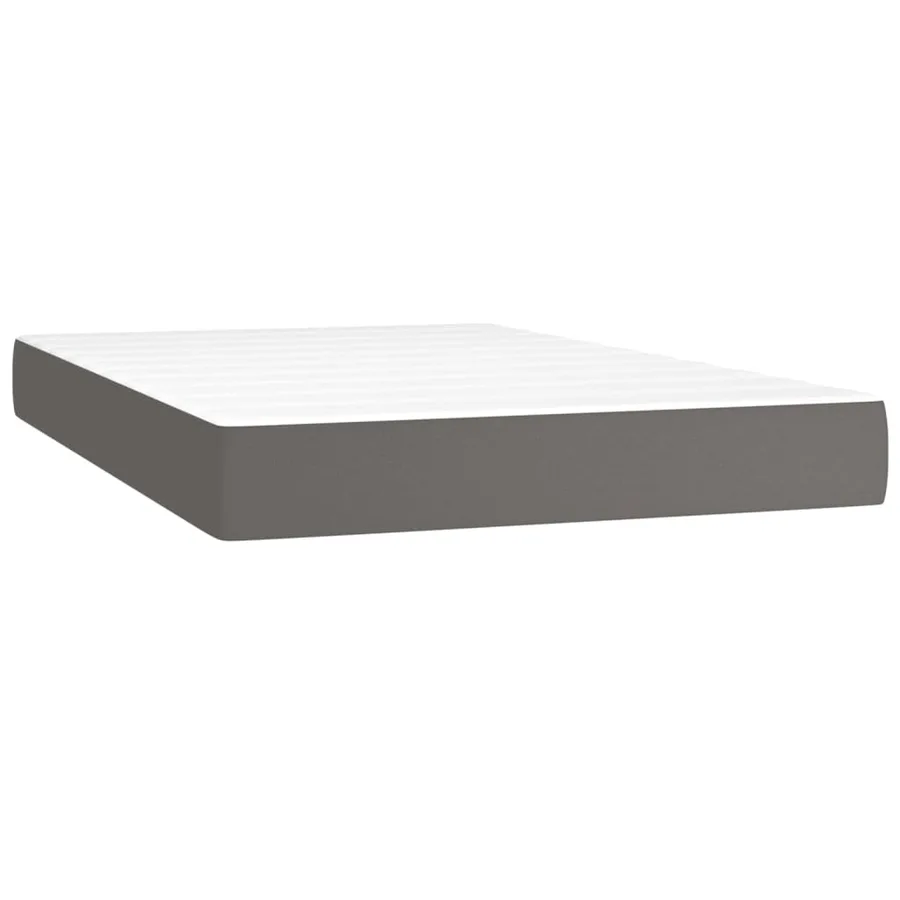 Sommier à lattes de lit avec matelas Gris 120x200 cm Similicuir - 5