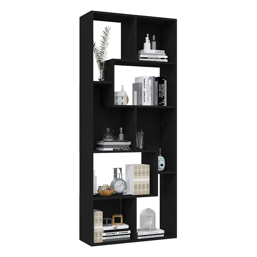 Bibliothèque Noir 67x24x161 cm Bois d'ingénierie - 4
