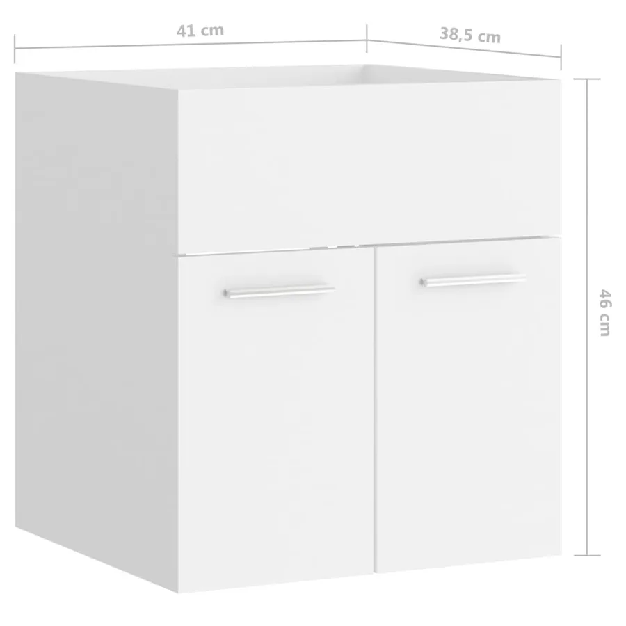 Armoire d'évier Blanc 41x38,5x46 cm Bois d’ingénierie - 8