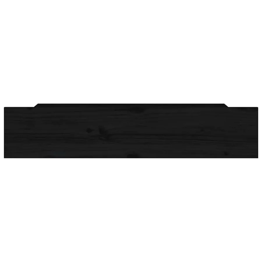 Tiroirs de lit 4 pcs Noir Bois de pin massif - 4
