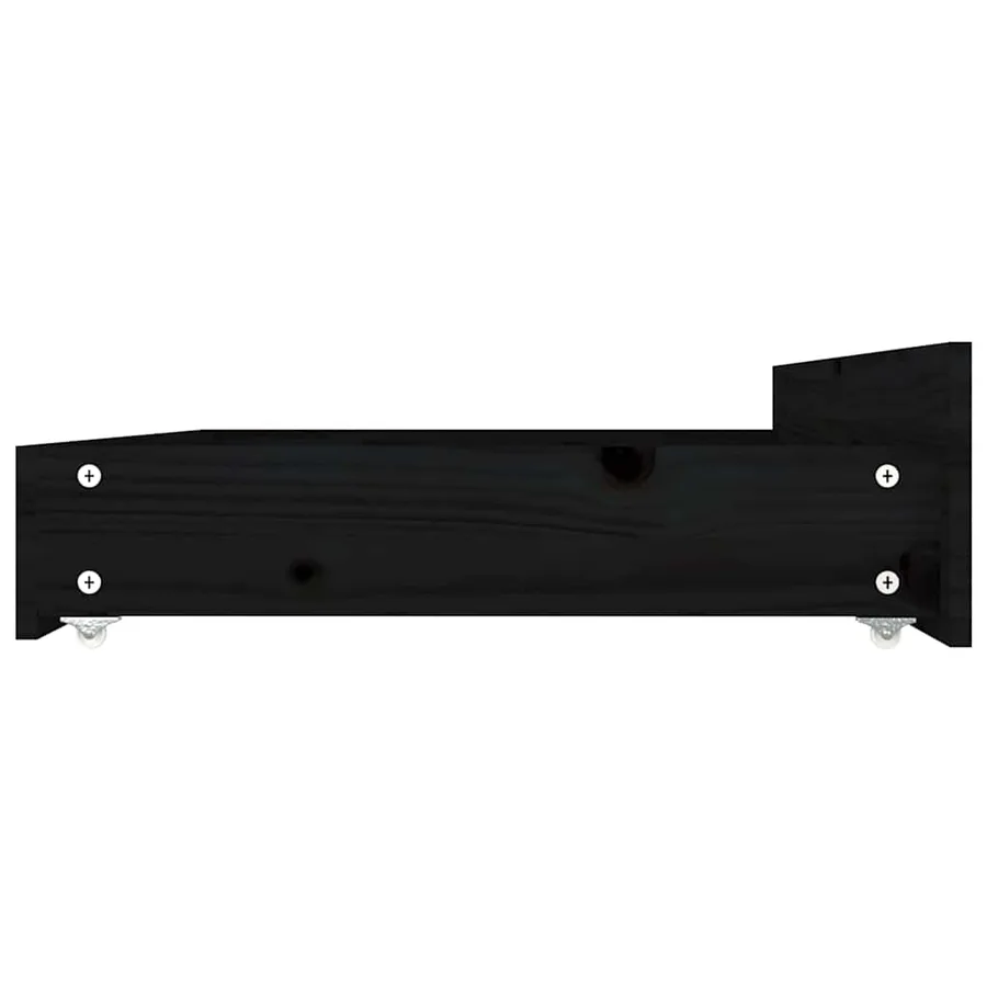 Tiroirs de lit 4 pcs Noir Bois de pin massif - 5