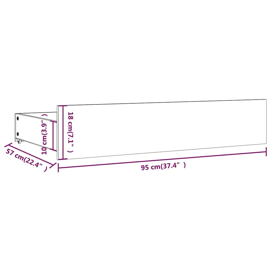Tiroirs de lit 4 pcs Noir Bois de pin massif - 8