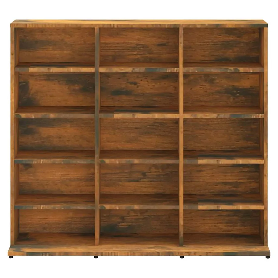 Armoire à CD Chêne fumé 100x23x89,5 cm Bois d'ingénierie - 3