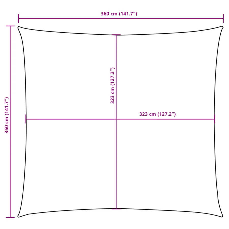 Parasol en tissu oxford carré 3,6 x 3,6 m anthracite - 10