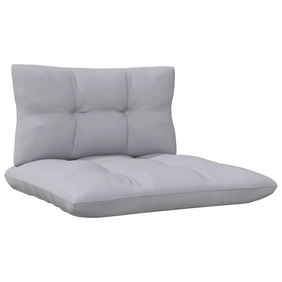 Salon de jardin 3 pcs avec coussins gris Bois de pin massif - 9