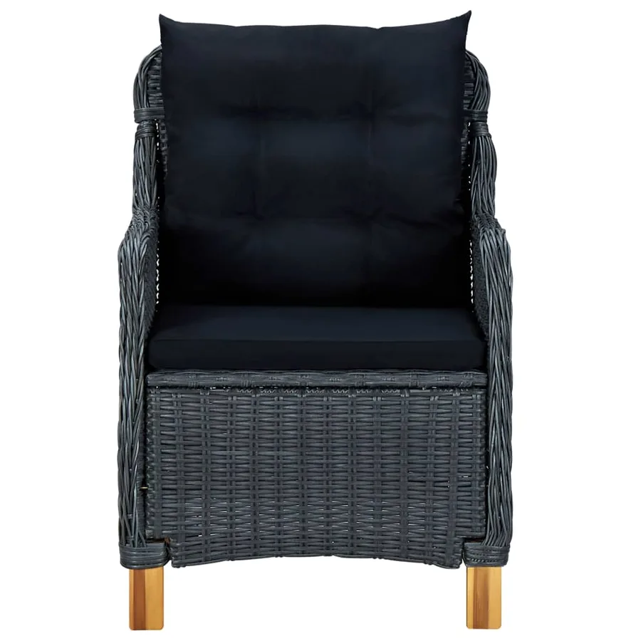 Chaises de jardin avec coussins lot de 2 Résine tressée - 3