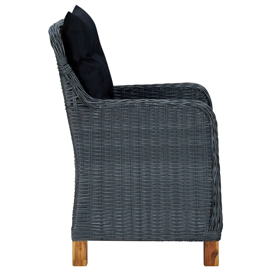 Chaises de jardin avec coussins lot de 2 Résine tressée - 5