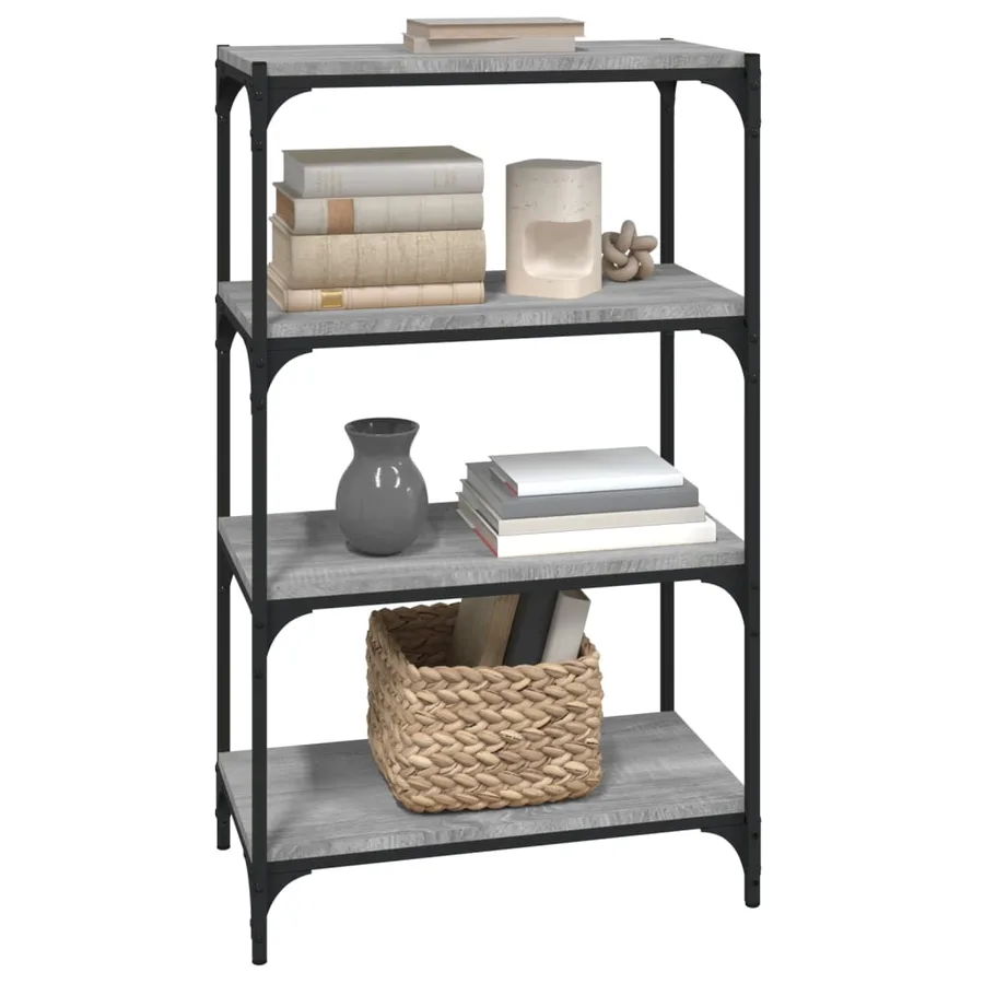 Bibliothèque Sonoma gris 60x33x100 cm Bois d'ingénierie acier - 4