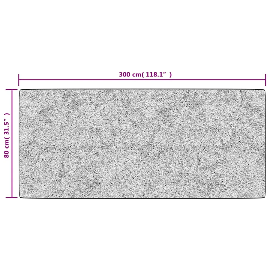 Tapis lavable 80x300 cm Gris - 6