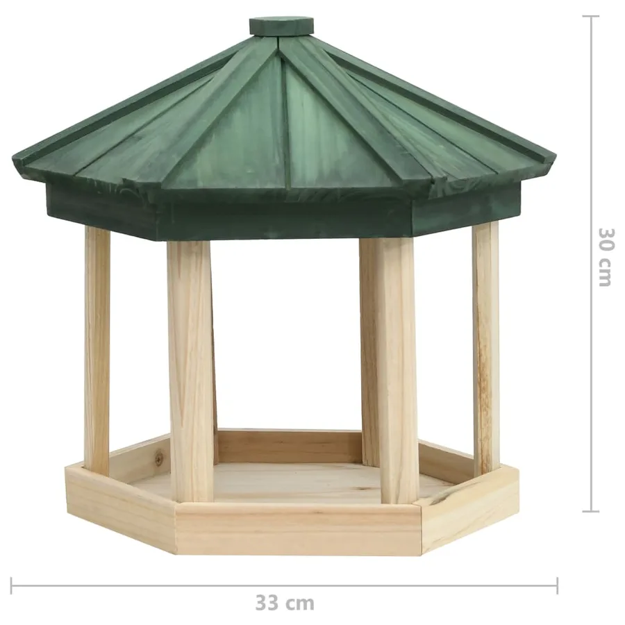 Mangeoire à oiseaux Octogone Bois de sapin 33x30 cm - 6