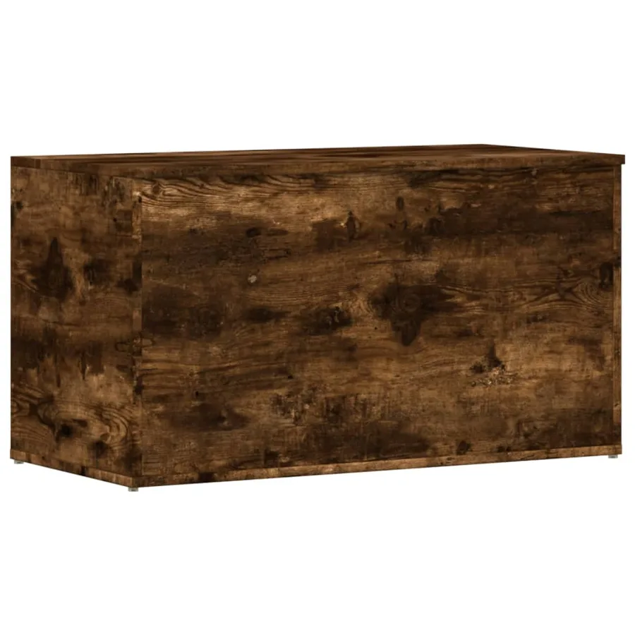 Coffre de rangement Chêne fumé 84x42x46 cm Bois d'ingénierie - 2