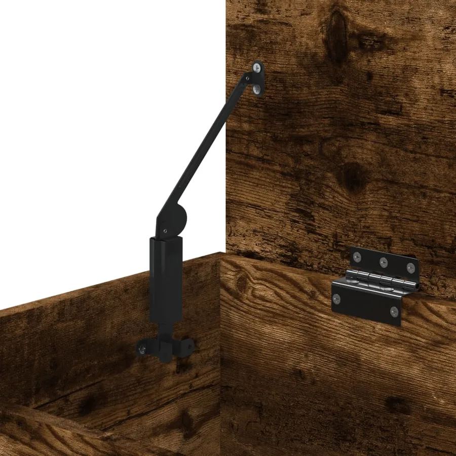 Coffre de rangement Chêne fumé 84x42x46 cm Bois d'ingénierie - 9
