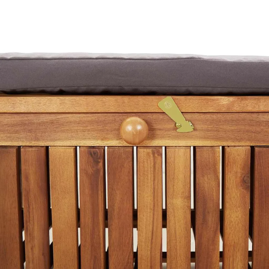 Banc de rangement de jardin avec coussin 91 cm Bois d'acacia - 11