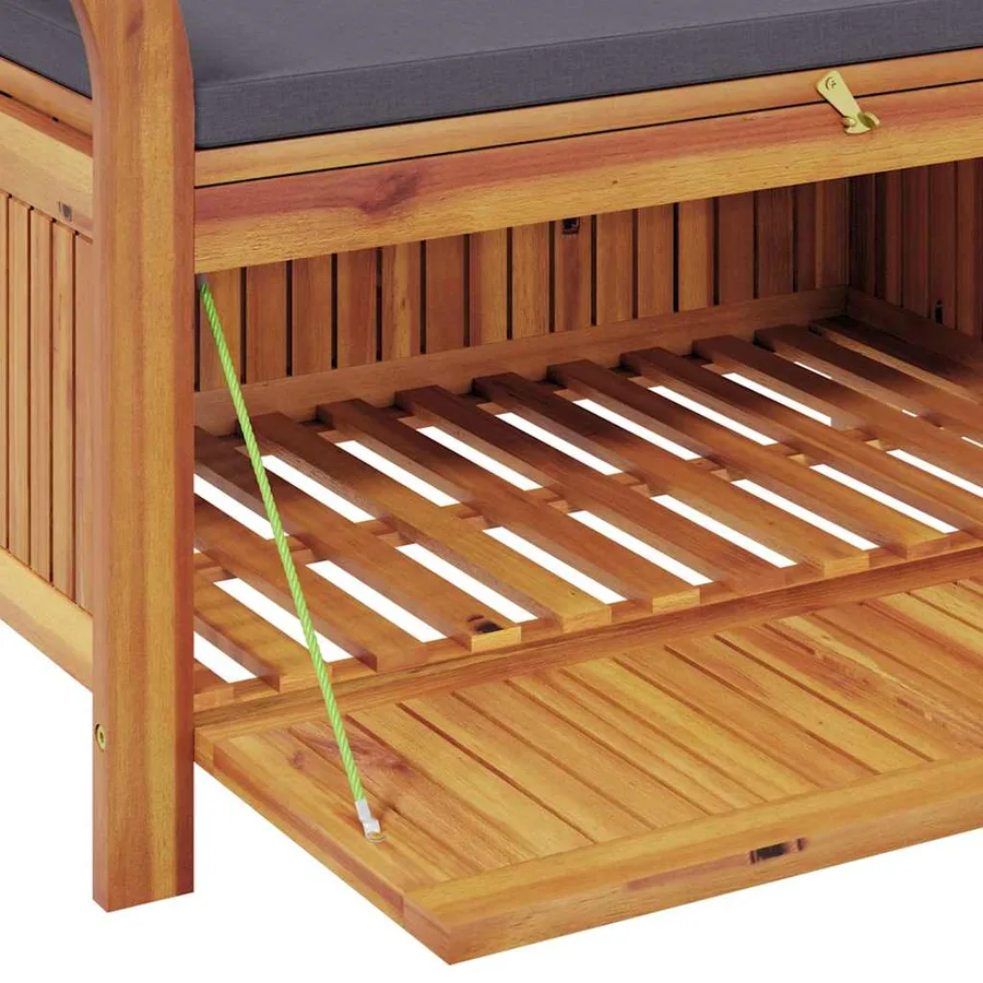 Banc de rangement de jardin avec coussin 91 cm Bois d'acacia - 12