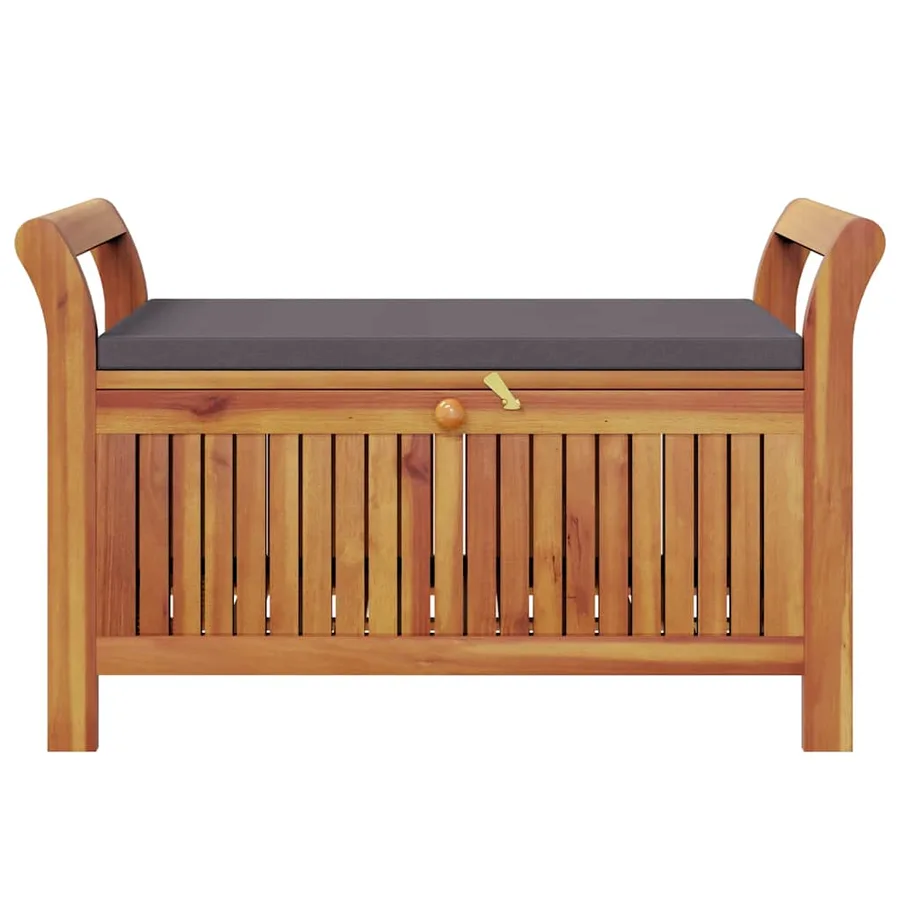 Banc de rangement de jardin avec coussin 91 cm Bois d'acacia - 5