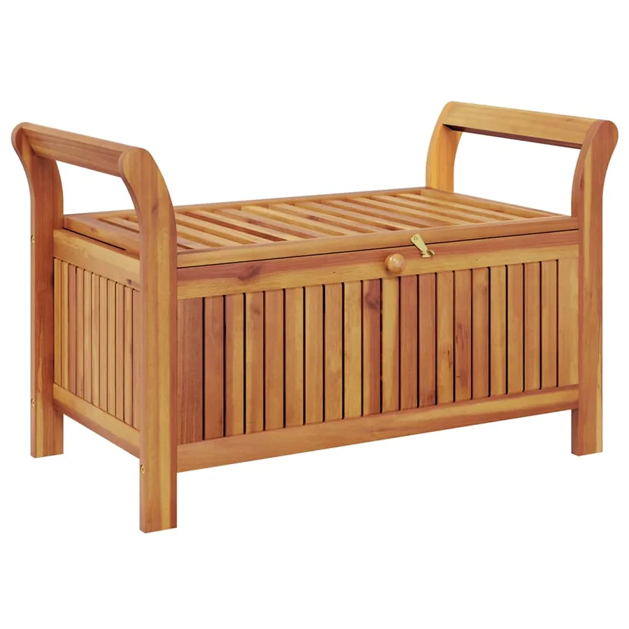 Banc de rangement de jardin avec coussin 91 cm Bois d'acacia - 6