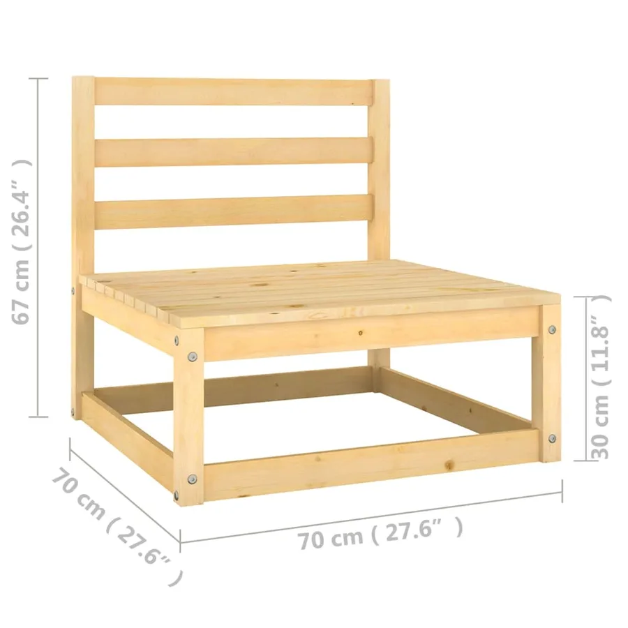 Salon de jardin 6 pcs avec coussins Bois de pin massif - 9