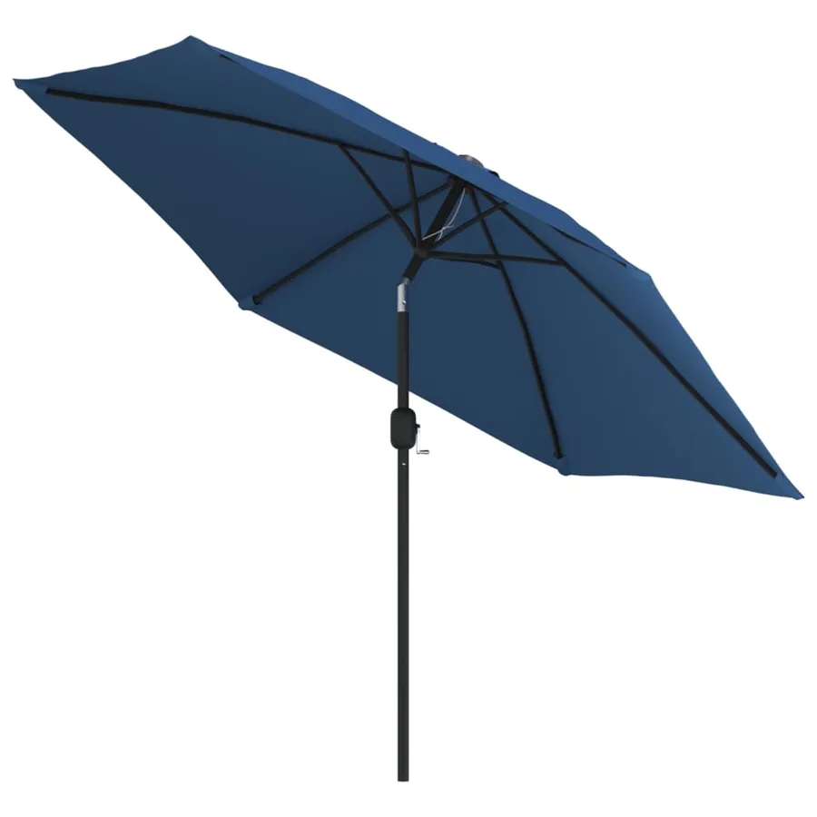 Parasol d'extérieur avec lumières LED et mât en acier Azuré - 4