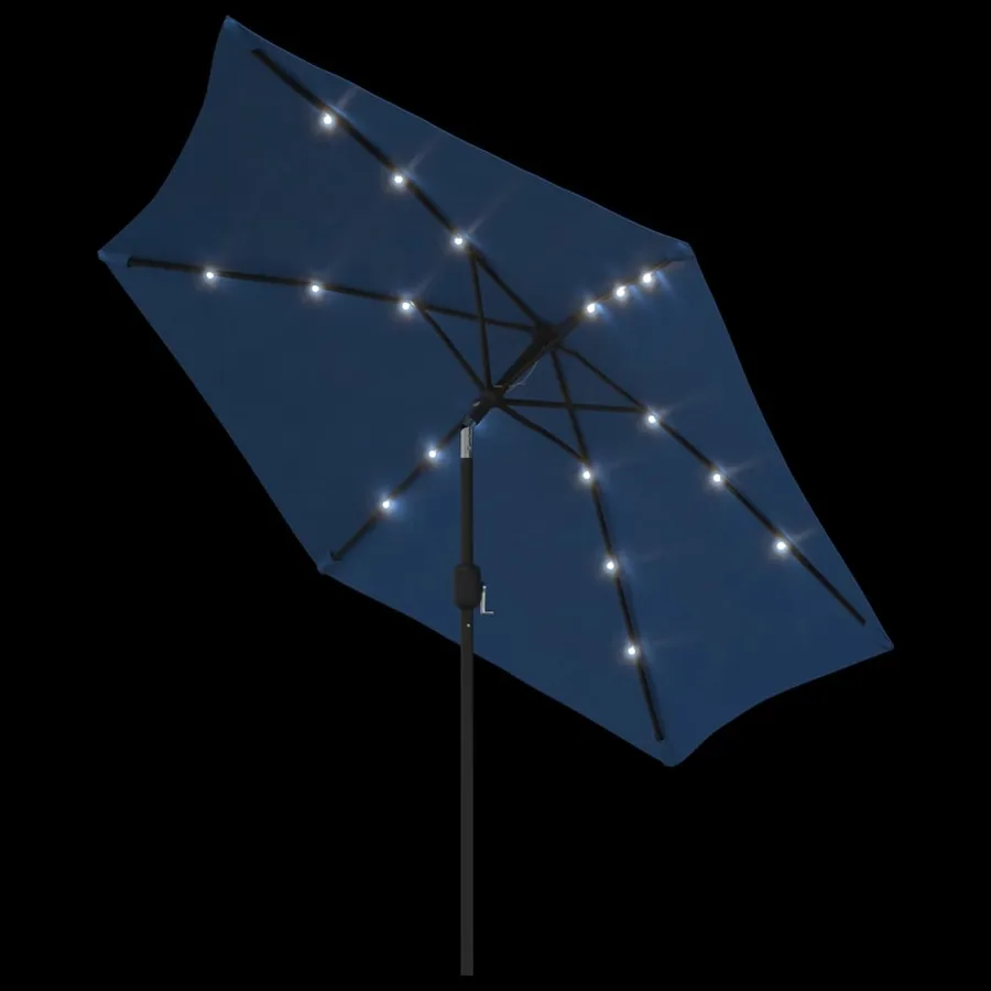 Parasol d'extérieur avec lumières LED et mât en acier Azuré - 5