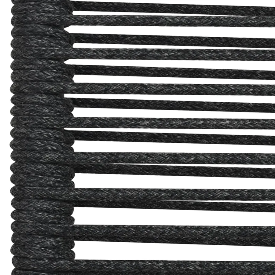Ensemble à manger de jardin 7 pcs Corde en coton et acier Noir - 9