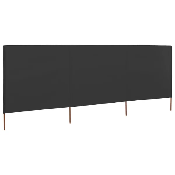 Paravent 3 panneaux Tissu 400 x 120 Anthracite