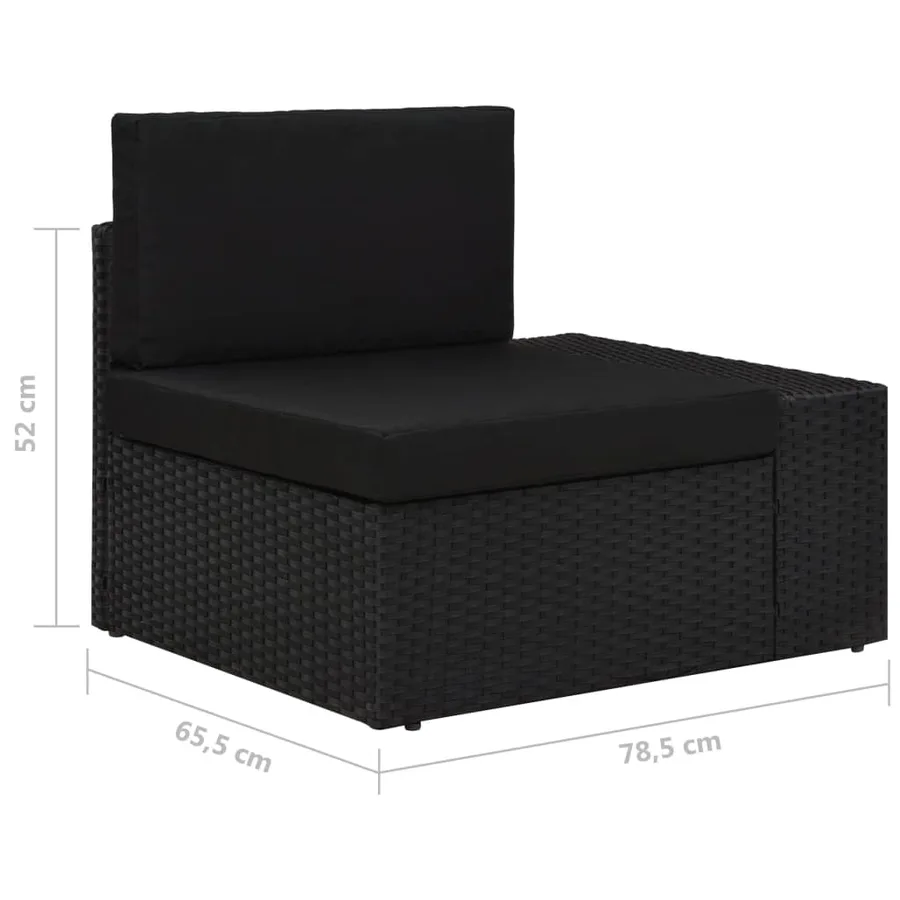 Salon de jardin 3 pcs Résine tressée Noir - 13