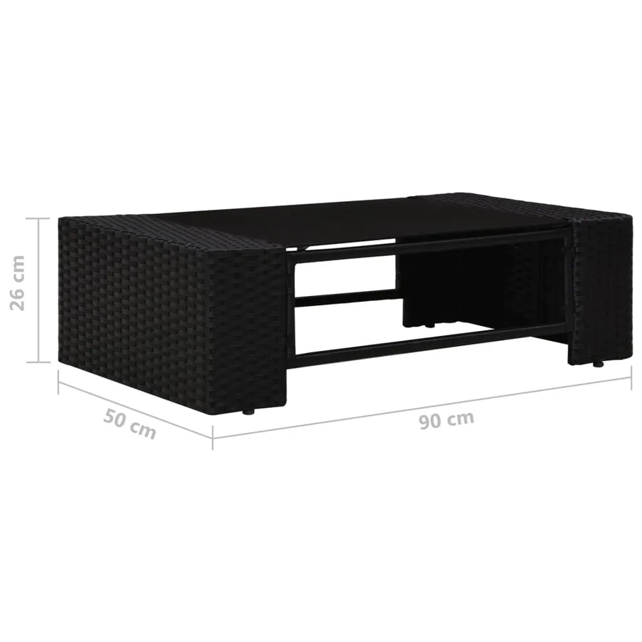 Salon de jardin 3 pcs Résine tressée Noir - 15