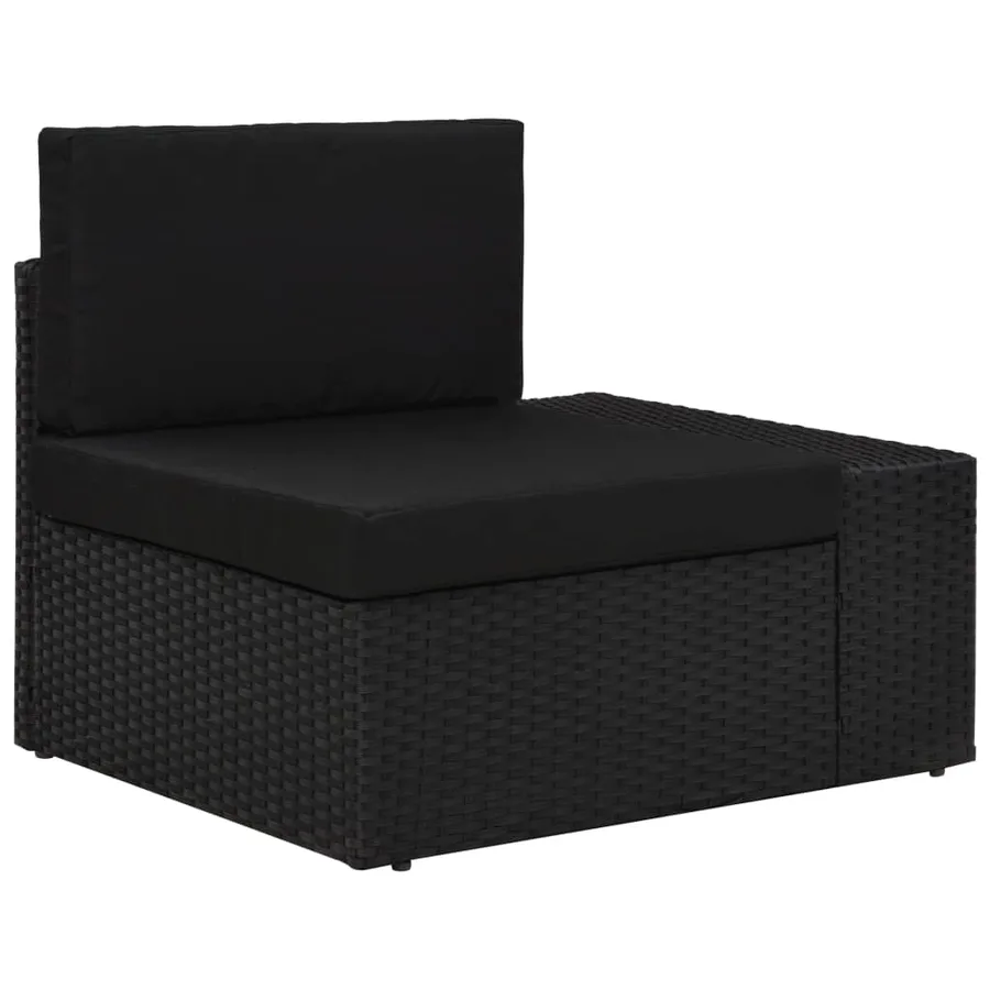 Salon de jardin 3 pcs Résine tressée Noir - 5