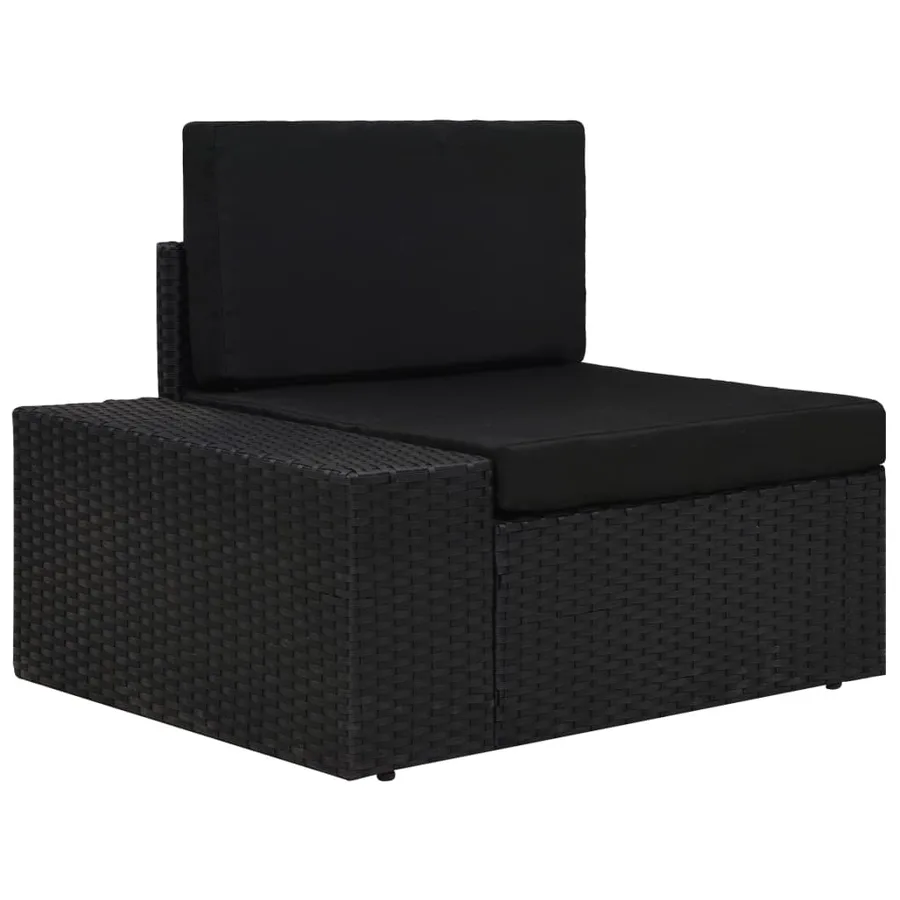 Salon de jardin 3 pcs Résine tressée Noir - 7