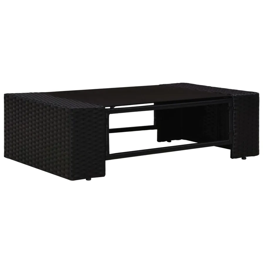 Salon de jardin 3 pcs Résine tressée Noir - 9