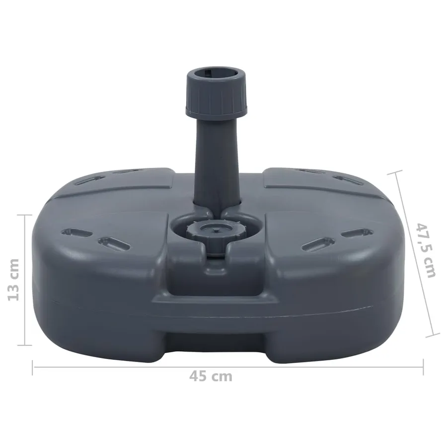 Socle de parasol portable Gris Rempli de sable/eau - 5