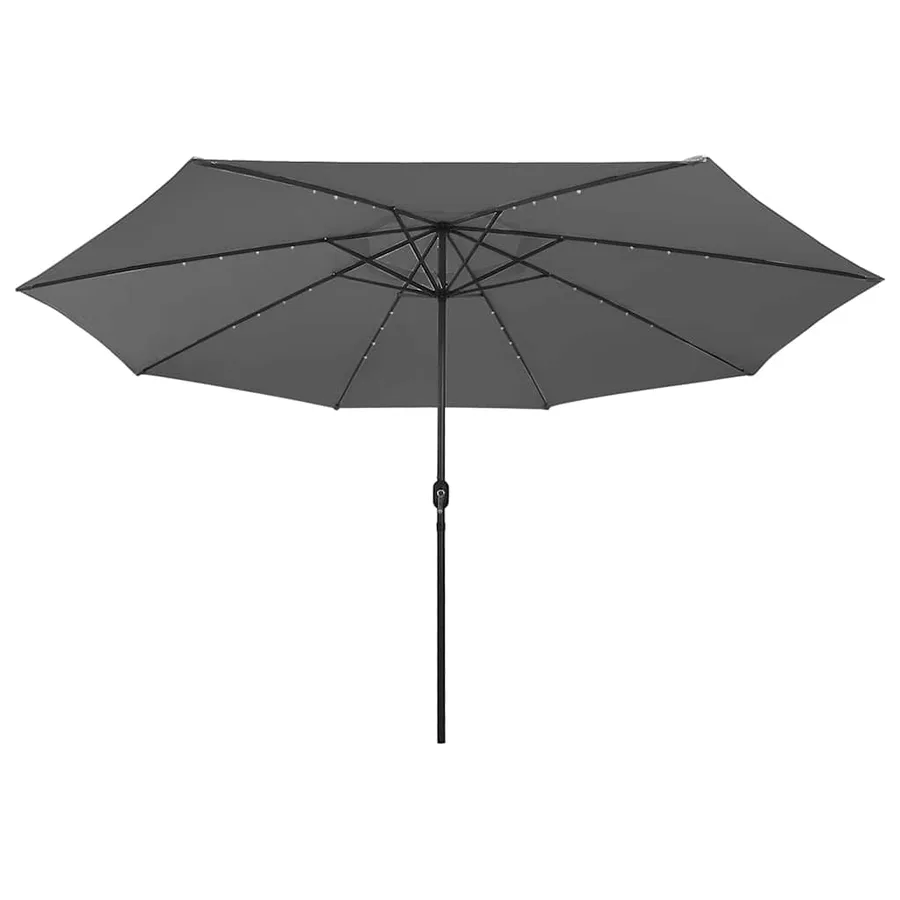 Parasol de jardin avec lumières LED et mât en métal anthracite - 3