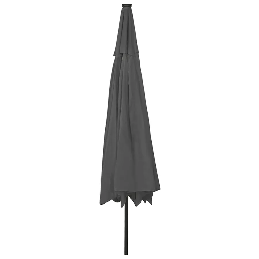 Parasol de jardin avec lumières LED et mât en métal anthracite - 5