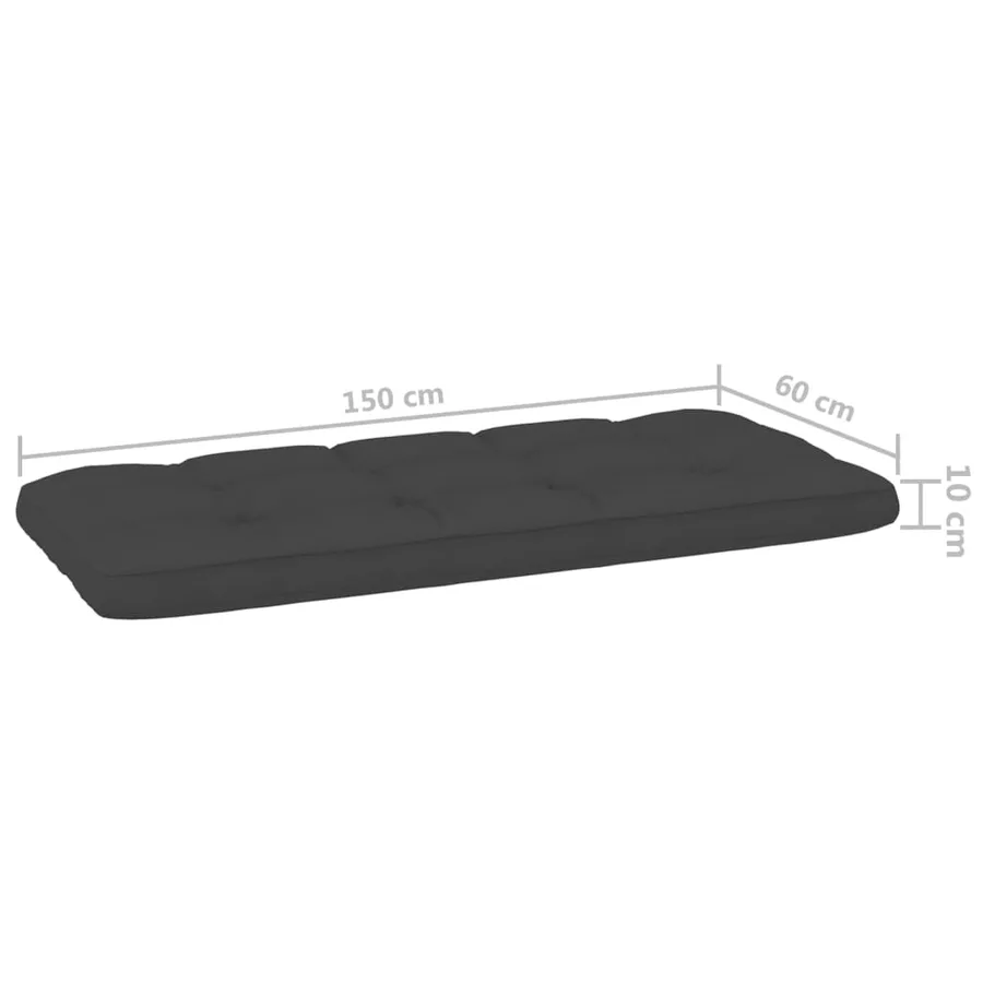 Banc de jardin avec coussins anthracite 179 cm Pin imprégné - 6