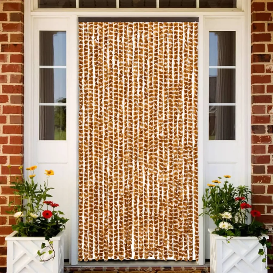 Moustiquaire Ocre et blanc 100x220 cm Chenille