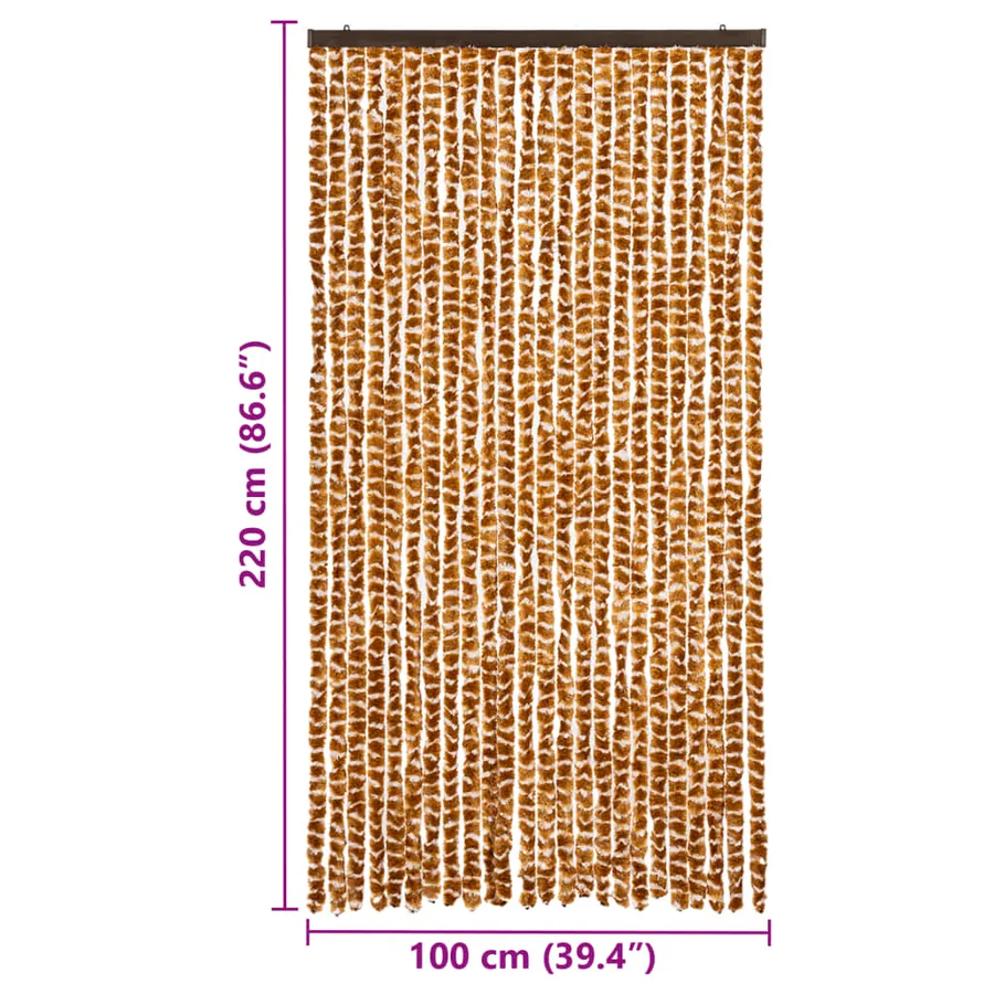 Moustiquaire Ocre et blanc 100x220 cm Chenille - 7