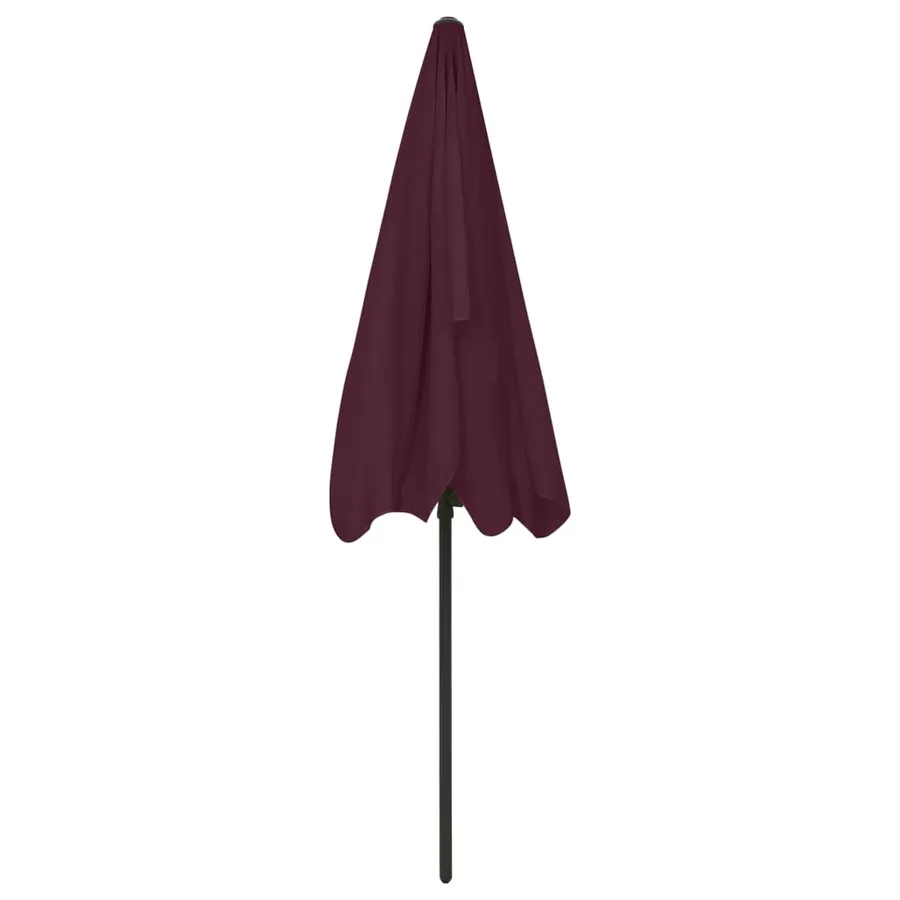 Parasol de plage rouge bordeaux 200x125 cm - 5
