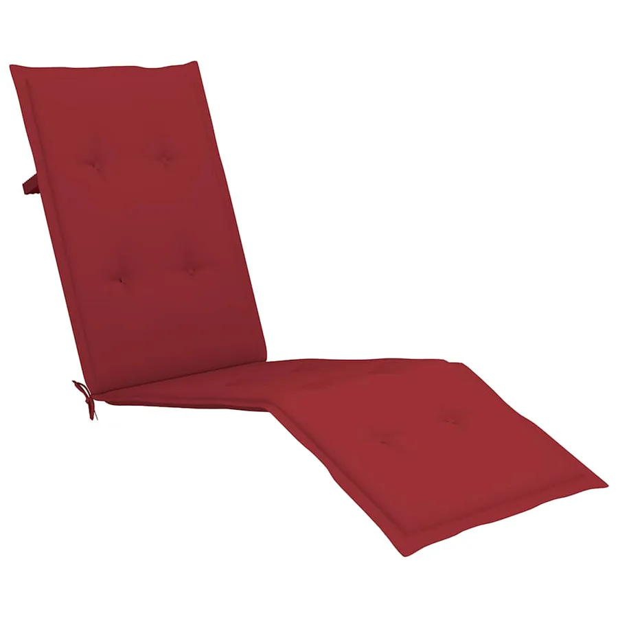 Chaise longue d'extérieur repose-pied et coussin Acacia solide - 6
