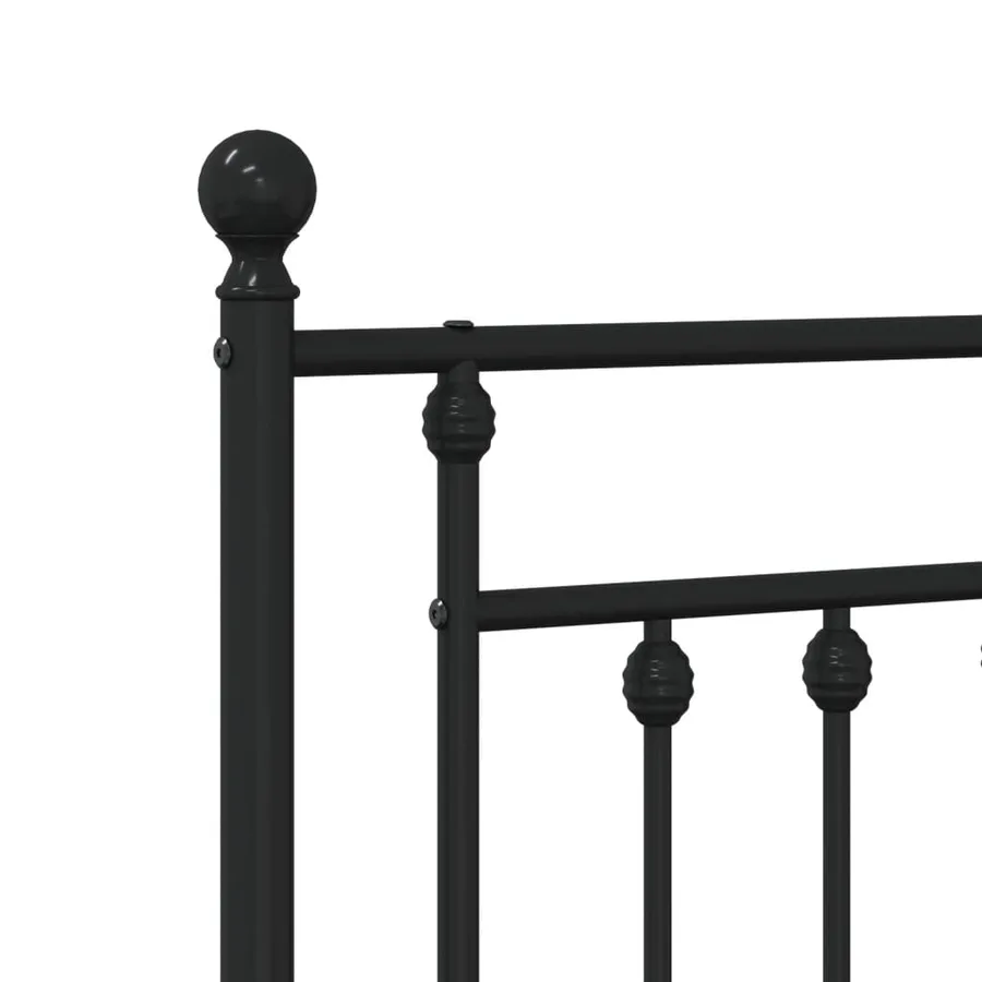 Cadre de lit métal sans matelas et tête de lit noir 160x200 cm - 9