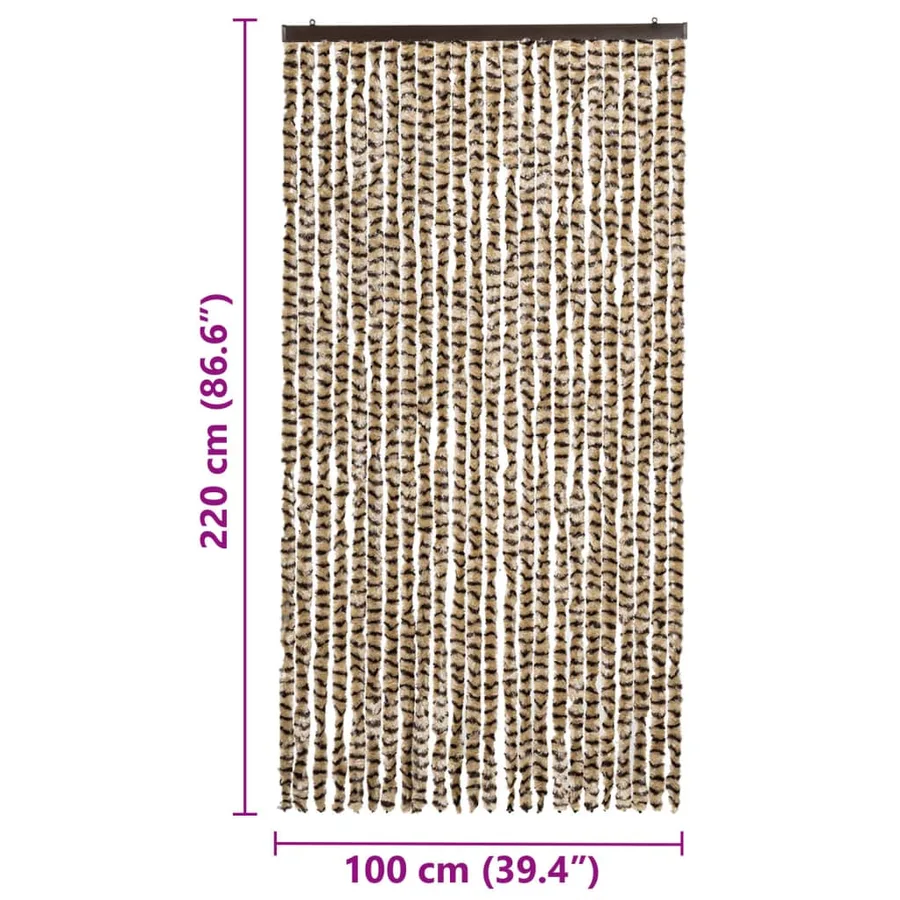 Moustiquaire Beige et marron 100x220 cm Chenille - 7