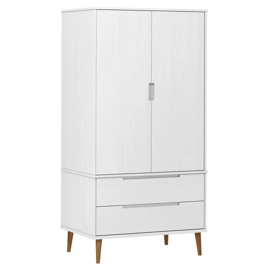 Garde-robe MOLDE Blanc 90x55x175 cm Bois massif de pin - 2