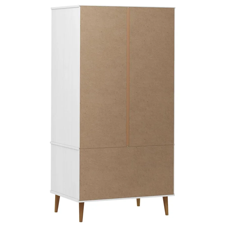 Garde-robe MOLDE Blanc 90x55x175 cm Bois massif de pin - 7