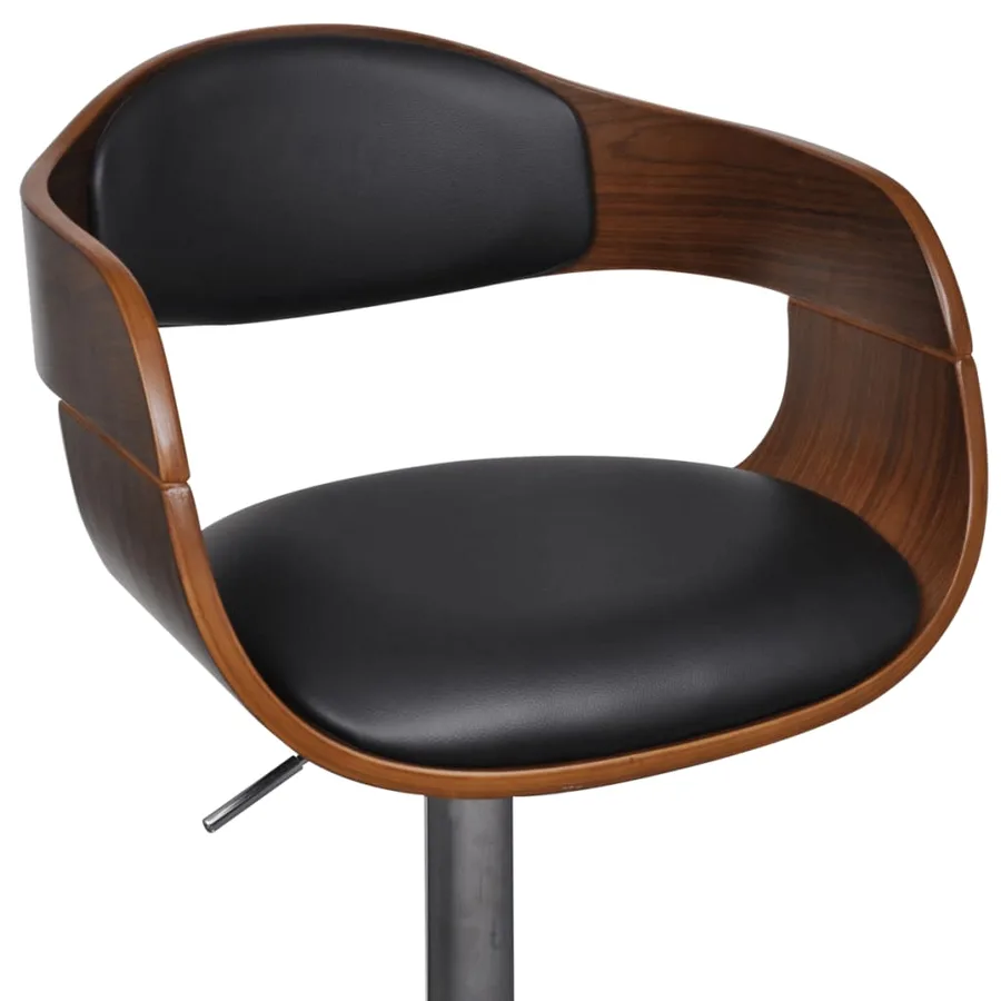 Tabouret de bar bois courbé et similicuir - 3