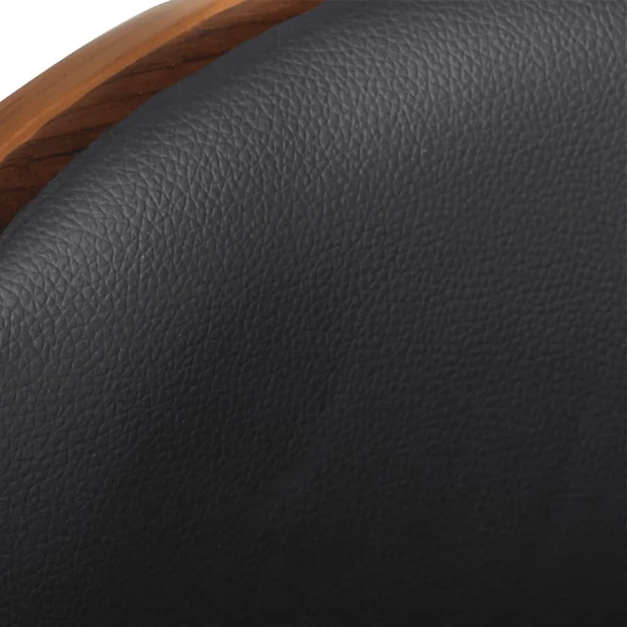 Tabouret de bar bois courbé et similicuir - 4