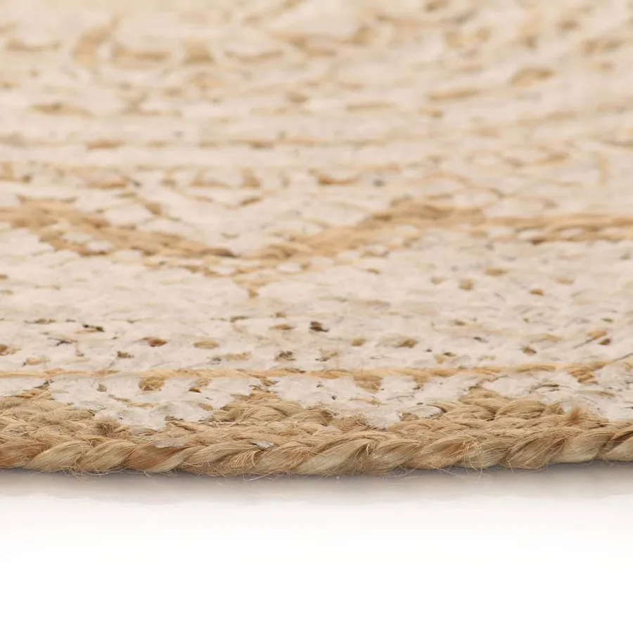 Tapis de sol Jute tressée imprimée 210 cm Rond - 4