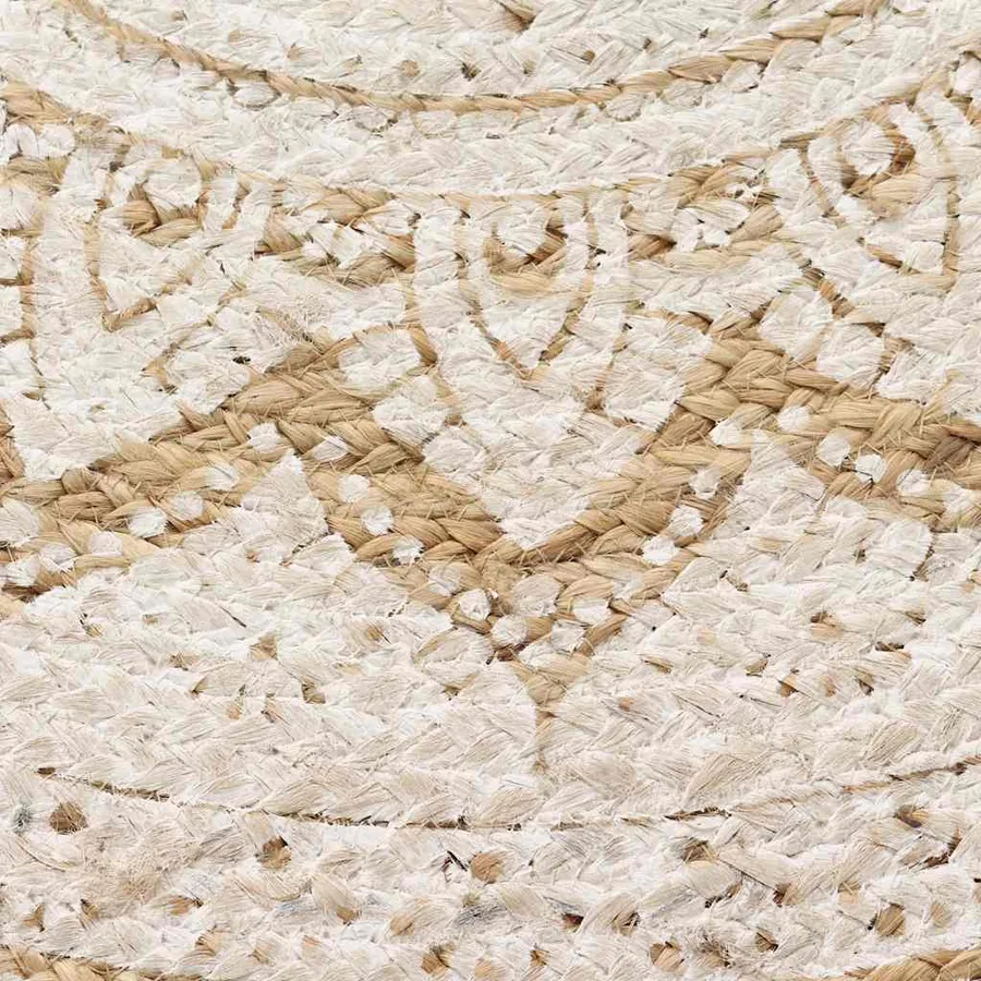 Tapis de sol Jute tressée imprimée 210 cm Rond - 5