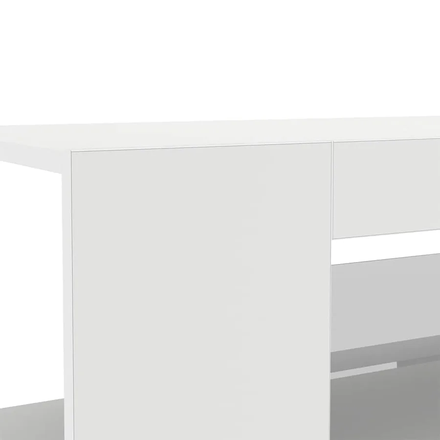 Meuble TV avec lumières LED Blanc 90x39x30 cm - 9