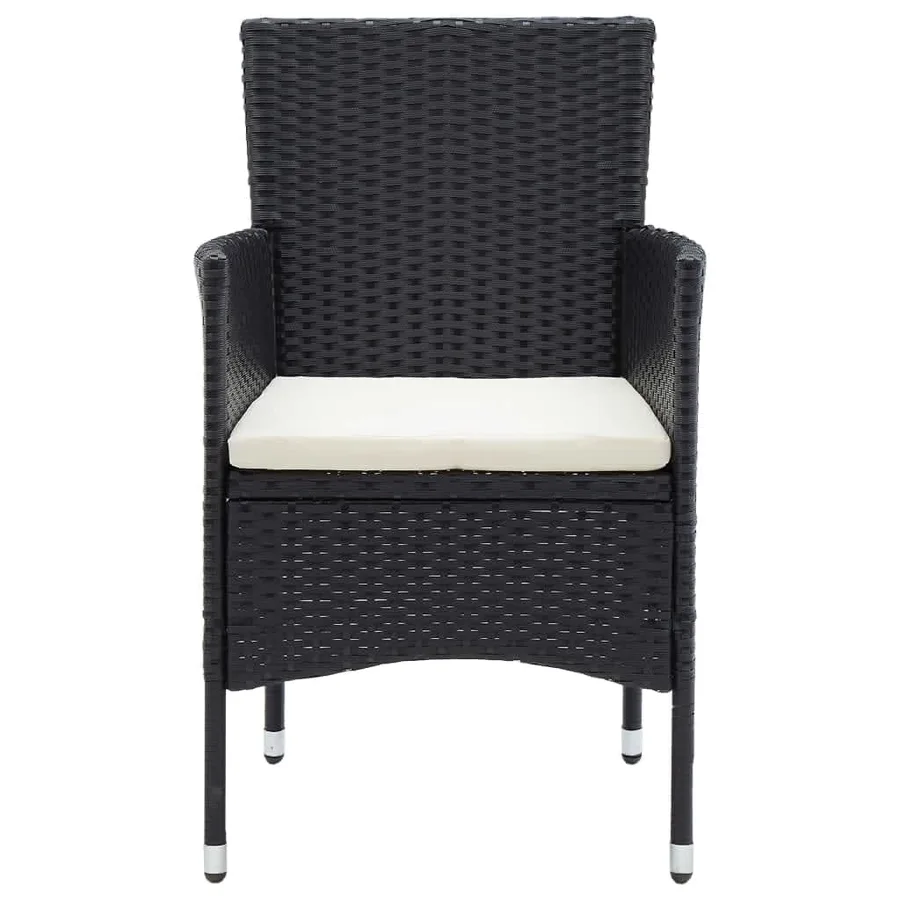 Ensemble à manger de jardin coussins 7pcs Résine tressée Noir - 13