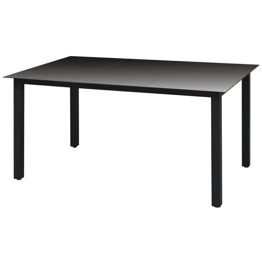 Ensemble à manger de jardin coussins 7pcs Résine tressée Noir - 8