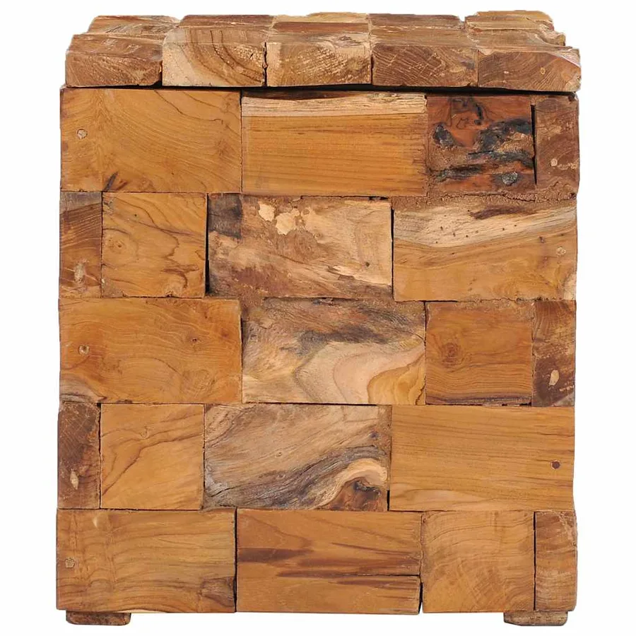 Tabouret de rangement Bois de teck massif - 4